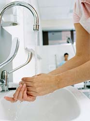 washing hands